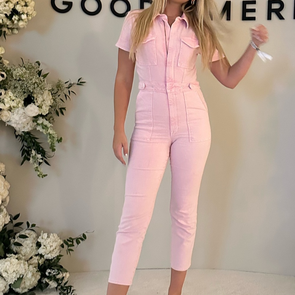 Pink Denim Jumpsuit